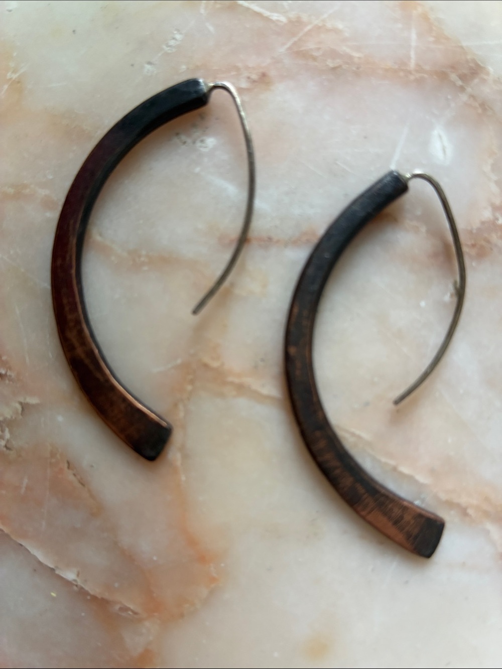 Curved Copper-Tone Hoop Earrings - Womens Jewelry